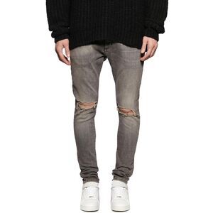 REPRESENT Men's Ripped Skinny Fit Jeans Men GREY Pants